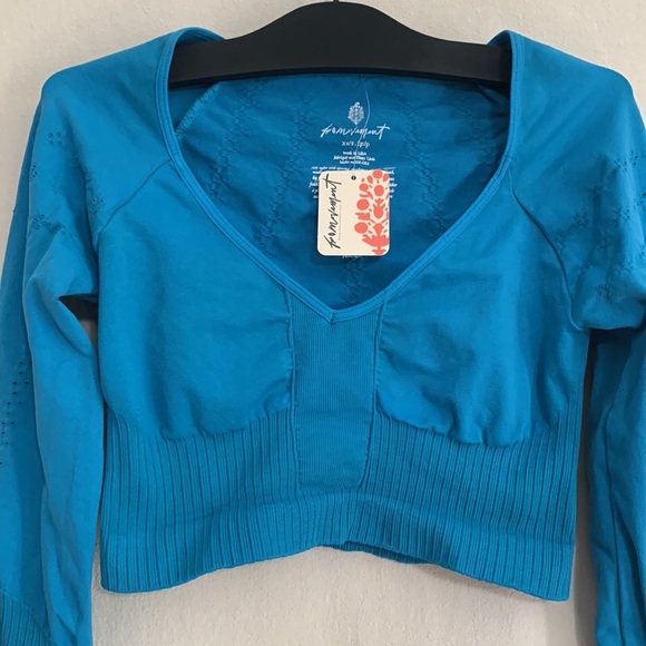 Free People Good Karma Crop Long Sleeve Layer xs/s - Picture 6 of 9